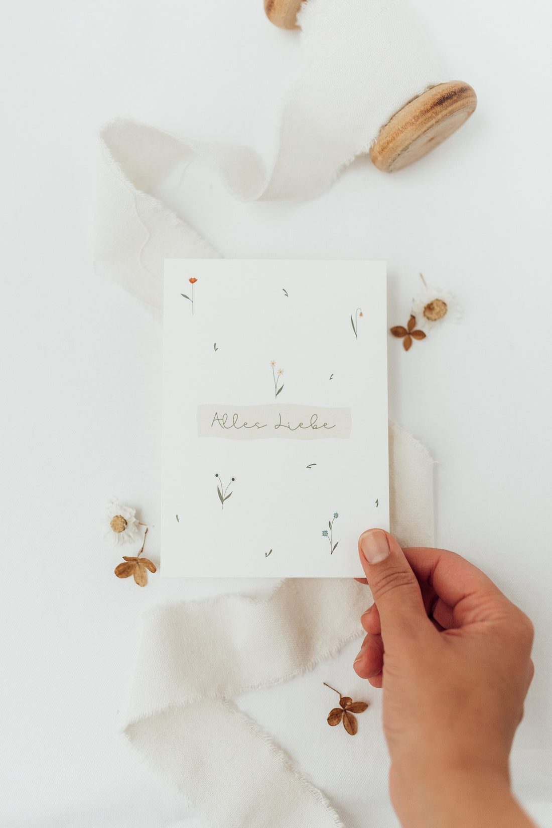 Postkarte Alles Liebe - geblümt - A6