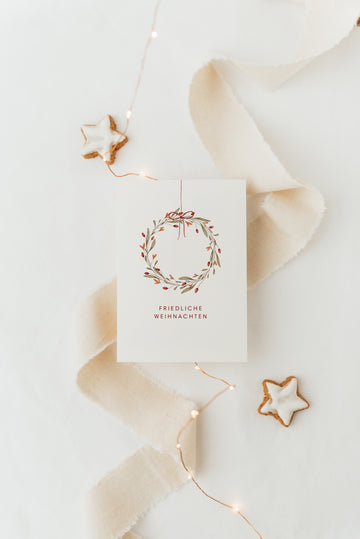 Weihnachtskarte Kranz - A6